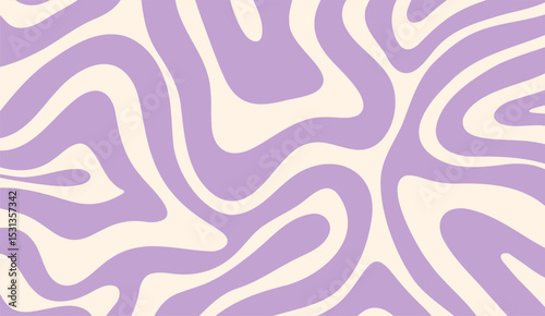 Seamless Wavy Pattern in Lilac and Cream Colors: Abstract Background for Modern Design, Digital Art, and Creative Projects with a Calming and Aesthetic Touch