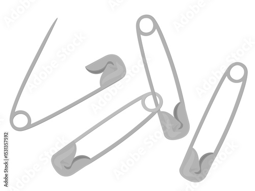 safety pin on white background.