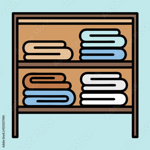 clothes Laundry Shelved with Flat icon folded