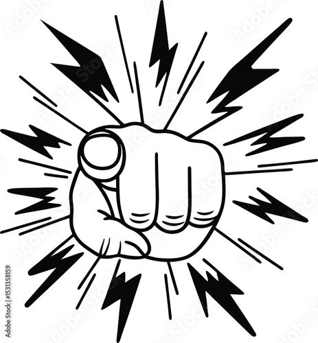 Energy Blast Hand Set Of Silhouette Vector ,hand holding a fist