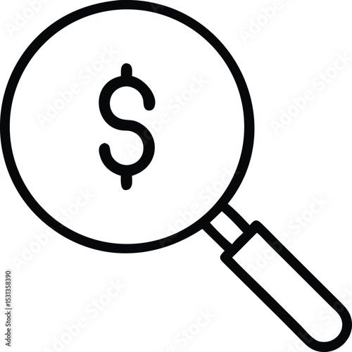 magnifying glass with dollar sign