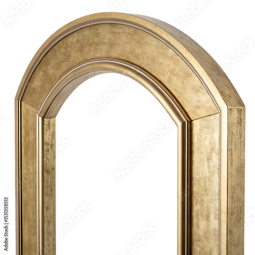 Gilded archway frame, isolated on transparent background