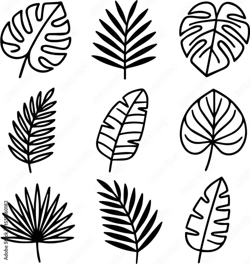 Obraz premium set of tropical leaves.eps