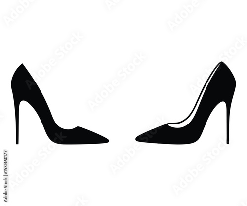Black High Heel Shoes Silhouette