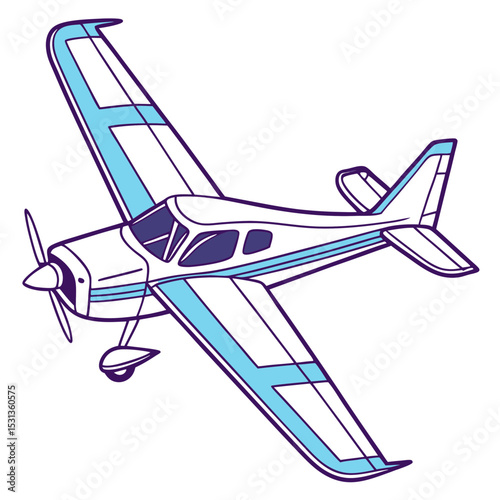 Single Engine Propeller Plane in Flight Air Travel
