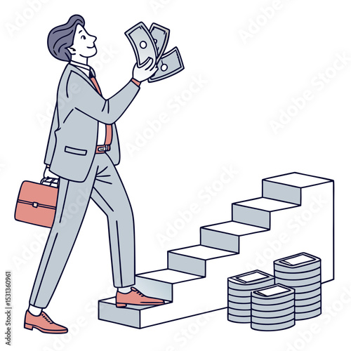 Path to Financial Success A Businessman's Climb to Prosperity