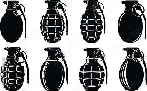 A collection of fifteen duck silhouettes in various poses on a white background in a graphic style