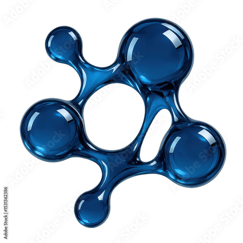 Abstract Molecular Connection: A mesmerizing depiction of interconnected molecular structures, rendered in sleek, glassy textures that evoke a sense of futuristic science and intricate design.