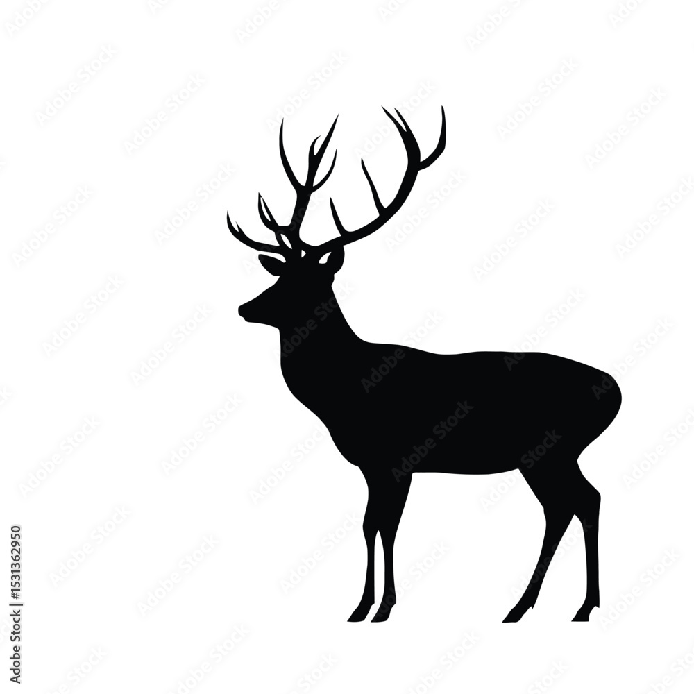 Naklejka premium deer silhouette vector