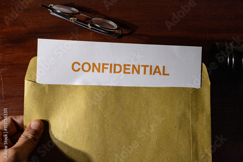 Confidential Legal Document Held by Hand with Gavel – Legal Confidentiality and Attorney-Client Privilege Concept