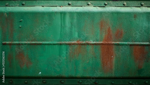 very old green metal bar with rusty texture