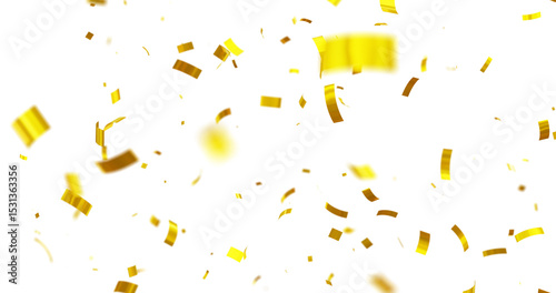 Colorful Confetti against a White Background Tranparent BG Confeti. Confetti partical isolated background. 3d Rendering Transparent Confetti. Confetti Celebrations Party Background Design.