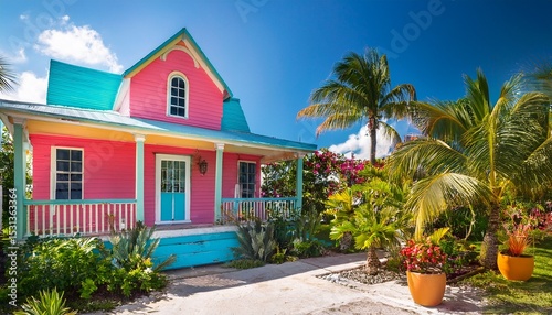 colorful conch house with a tropical backyard vibrant colors architecture in bahama village key west florida