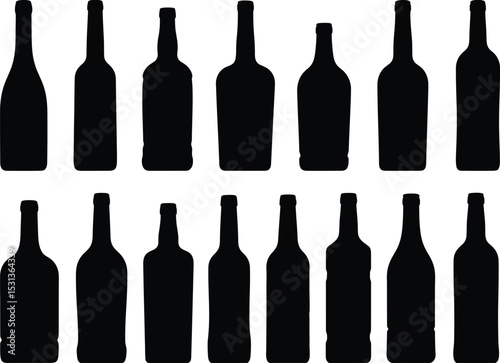 A black and white graphic illustration of a wine glass filled with a dark liquid on a white background