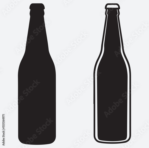 cold drinks bottle set silhouette vector art illustration