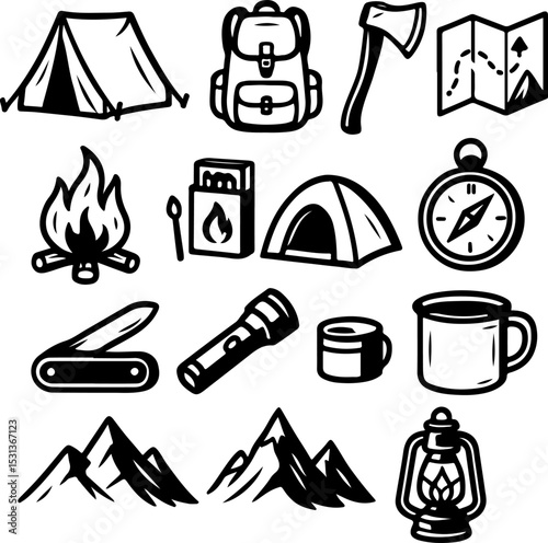Set of camping.eps
