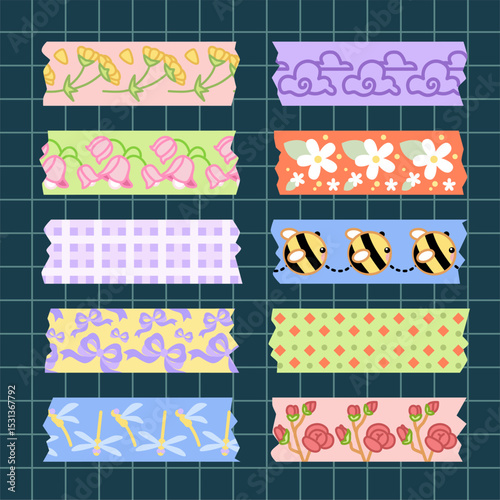 a pack of decorative tape for scrapbook element