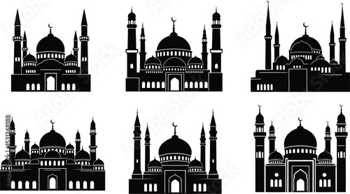 Collection of black stick figure icons depicting various actions and activities on a white background