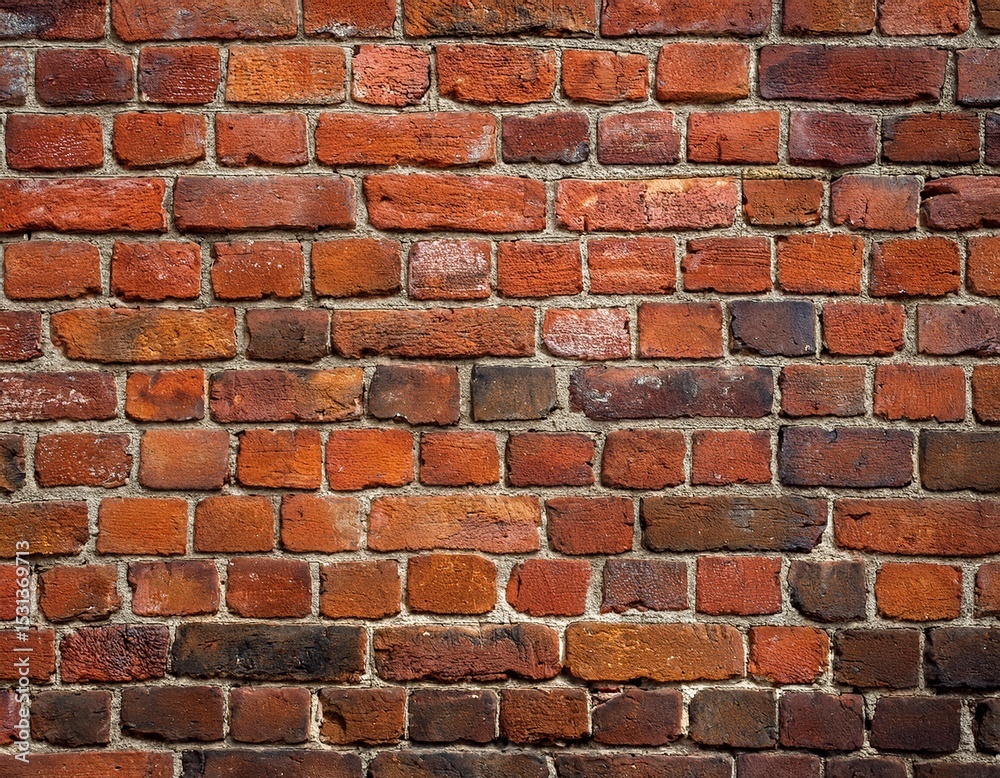 Obraz premium very old red brick wall background
