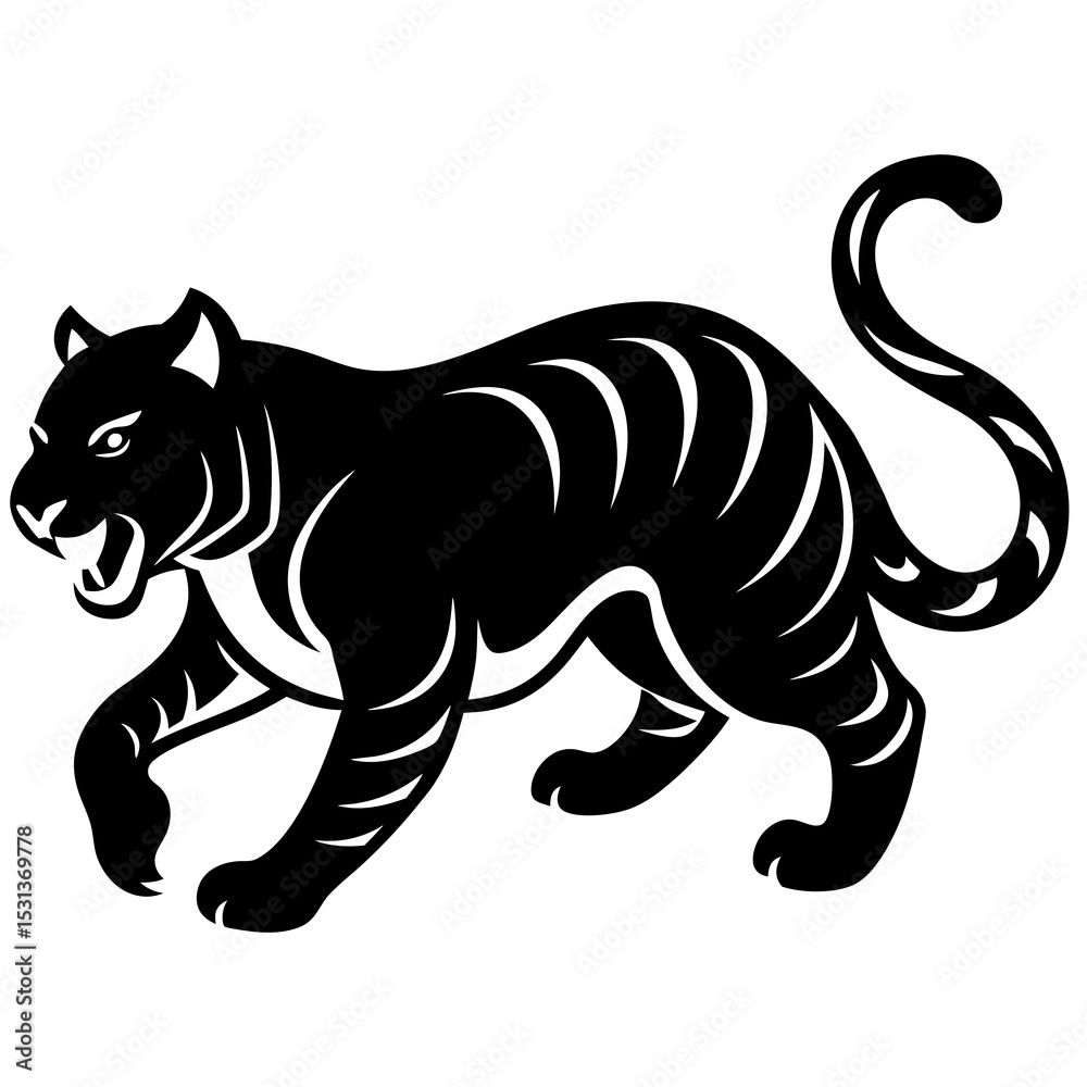 Obraz premium Monochrome tiger in motion