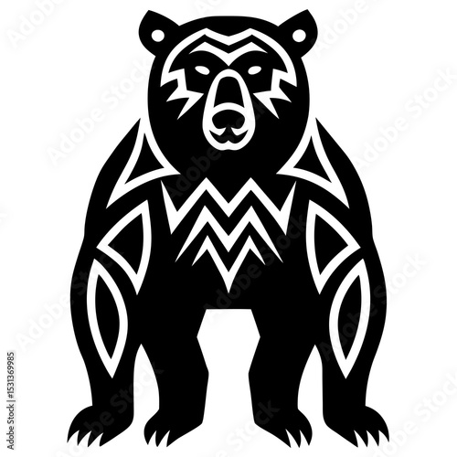 Tribal bear totem icon silhouette