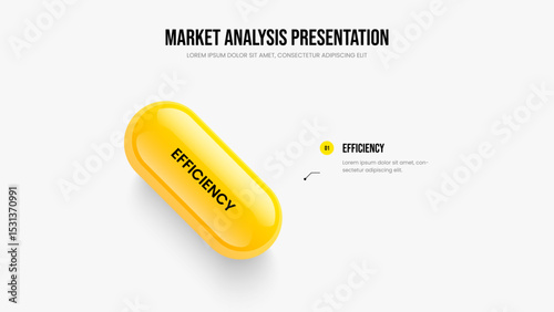 Investor Plan One Element Infographic Slide Layout. Creative Forecast Presentation Template Vector Illustration. Project Report 1 Option Diagram Slideshow Design.