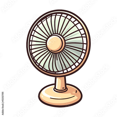 Small Table Fan Vector isolated