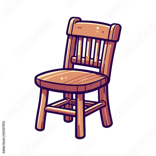vintage wooden chair vector illustration isolated