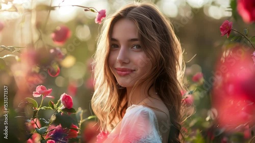 Young girl in flowers