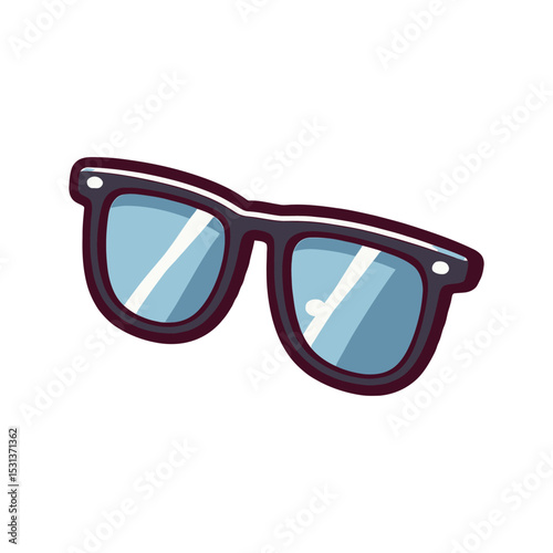 black frame sunglasses vector isolated
