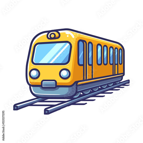 modern yellow locomotive vector illustration isolated