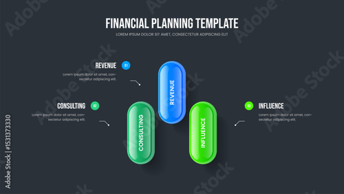 Advertising Introduction Three Element Infographic Slide Layout. Creative Campaign Frame Design Vector Illustration. Project Launch 3 Option Diagram Slideshow Template.