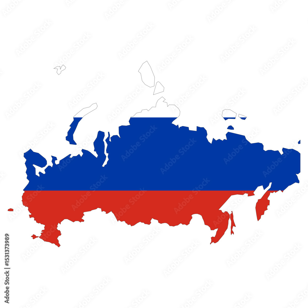 Fototapeta premium map of Russia flag