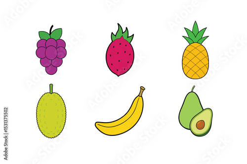 Mixed fruits group design vector illustration