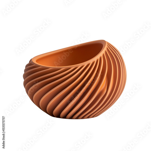 Sculptural Dome Wall Basket with Bulging Coiled Design in Side View