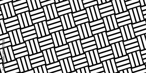 Weave Pattern Showing Repetition Useful as Background. Minimal line Seamless geometric pattern with shapes. Decoration and maze ornament square wall tile. colorful rattan weave texture background.
