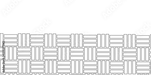 Weave Pattern Showing Repetition Useful as Background. Minimal line Seamless geometric pattern with shapes. Decoration and maze ornament square wall tile. colorful rattan weave texture background.