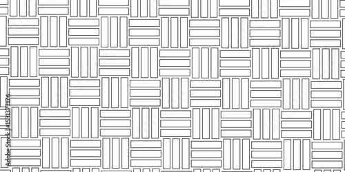 Weave Pattern Showing Repetition Useful as Background. Minimal line Seamless geometric pattern with shapes. Decoration and maze ornament square wall tile. colorful rattan weave texture background.