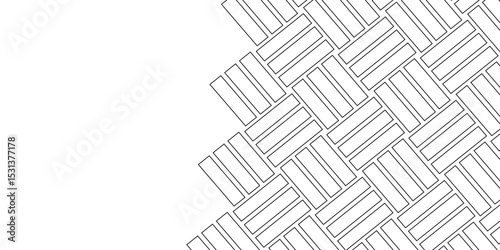 Weave Pattern Showing Repetition Useful as Background. Minimal line Seamless geometric pattern with shapes. Decoration and maze ornament square wall tile. colorful rattan weave texture background.