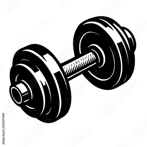 Classic Dumbbell Weightlifting Icon - Symbol of Fitness and Strength