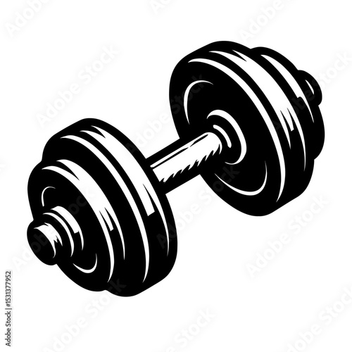 Classic Dumbbell Weightlifting Icon - Symbol of Fitness and Strength