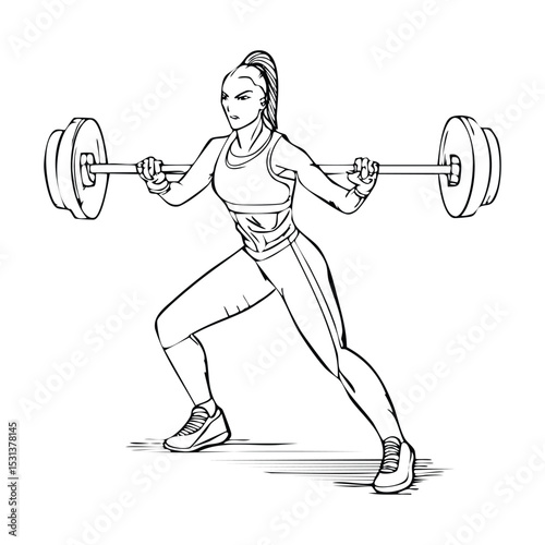 Weightlifter performing a deadlift, muscles taut and focused on their goal. The lines emphas