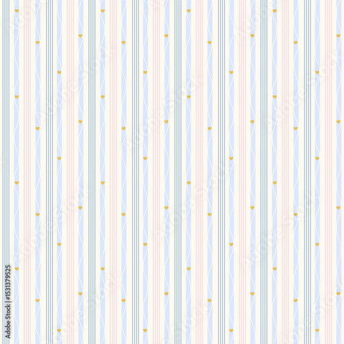 Lines, waves and hearts pattern
