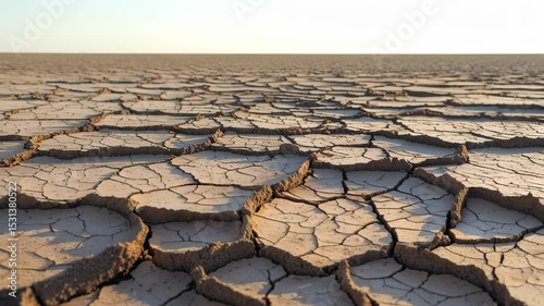 Timelapse of Cracked Desert Soil: Impact of Drought and Global Warming on the Environment