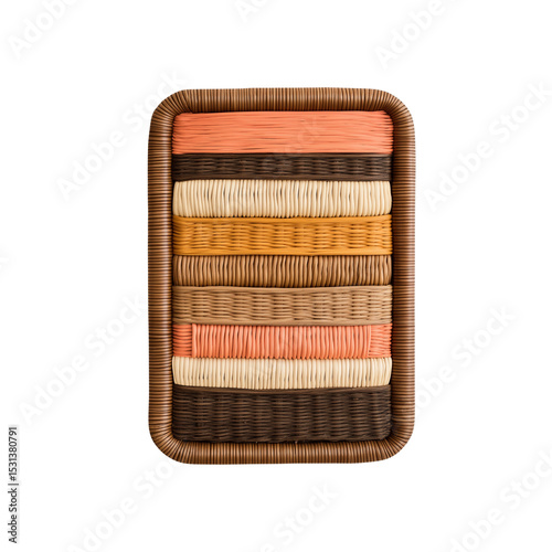 Narrow Rack Wall Basket with Alternating Color 3-Tier Segmented Design