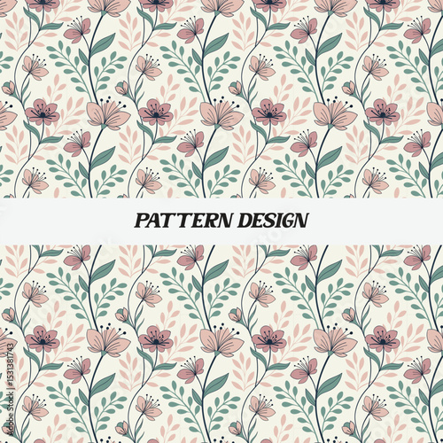Delicate Floral Pattern Design for Fabrics or Wallpapers