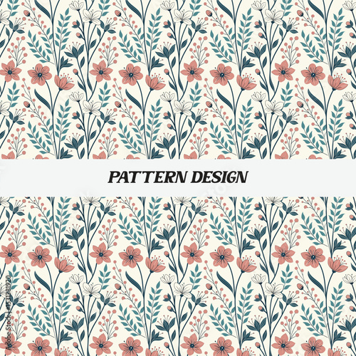 Delicate Floral Pattern Design for Fabrics or Wallpapers