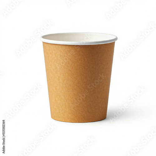 Paper glass on white background