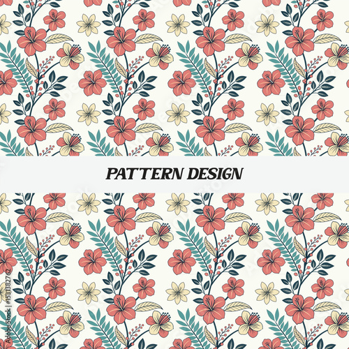 Delicate Floral Pattern Design for Fabrics or Wallpapers