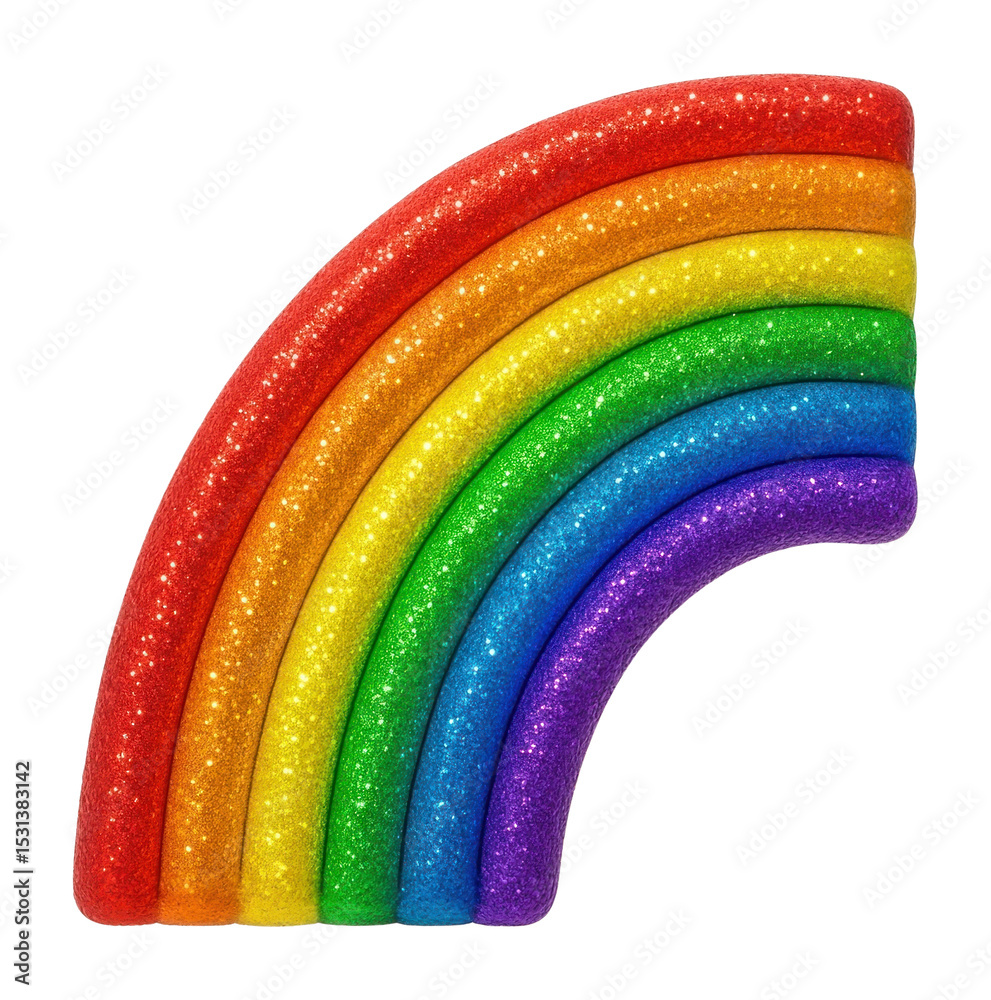 Obraz premium PNG Colorful glittery rainbow illustration.